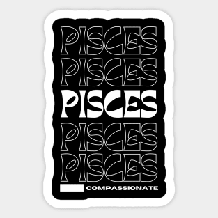 Pisces Zodiac retro design Sticker
